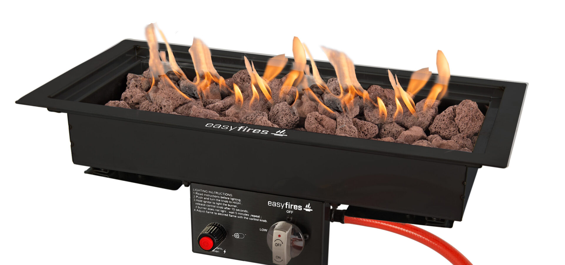 Brander 50x25 met vuur zwart